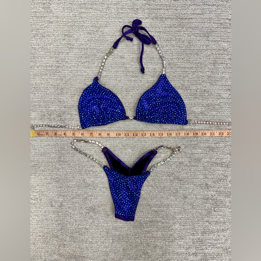 Competition bikini pro cut purple blue